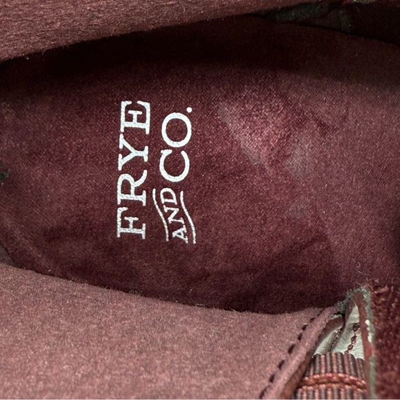 Frye & Co Women’s Vegan Leather Ankle Booties Buckle Block Heel Redwood 9.5 - Picture 9 of 16